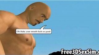 Sexy 3D cartoon honey gets fucked hard on a boat porn video